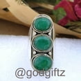 thumbnail image 5 of Emerald Green Gemstone Ring: Sterling Silver Boho Statement Jewelry, 5 of 10