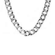 Arista Men's Stainless Steel Pave Curb Link Chain Necklace , 8.5"