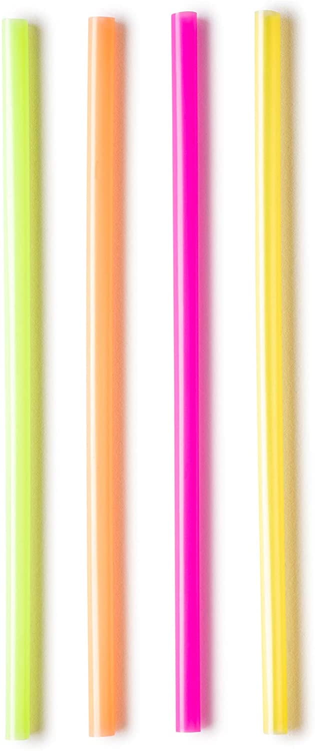 Comfy Package Wide Straws for Drinking & Smoothies [100 Pack] Assorted Colors