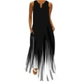 thumbnail image 2 of Ayolanni V-Neck Classy Dresses for Women Vacation Black Sleeveless Ombre Maxi Dresses Party Dresses for Teens 3x, 2 of 5
