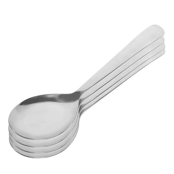 4 Pcs Spoon Mini Spoons Child Metal Silver Stainless Steel 18.20X4.50X4.50CM