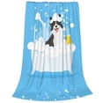 thumbnail image 2 of Pofeuu Collie in Bathtub Print Ultra-Soft Micro Fleece Blanket,for Bed Or Sofa,All Season Throw Blankets Flannel Blanket-80"x60", 2 of 7