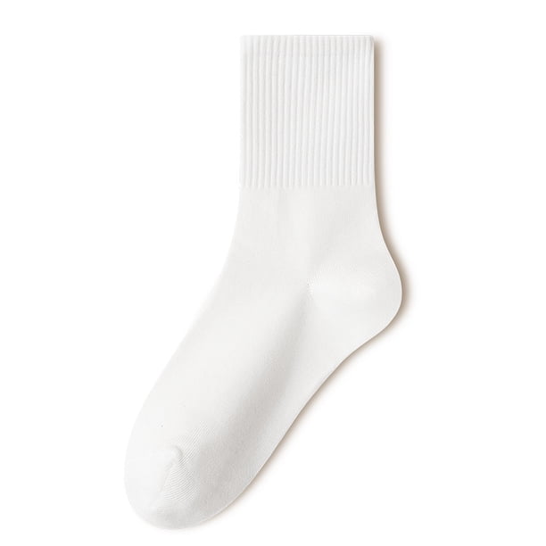 Calcetines de mujer de media caña, calcetines de otoño e invierno, medias negras para hombre, de algodón versátiles, absorbentes del sudor, calcetines deportivos de color sólido para las