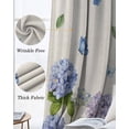 thumbnail image 3 of Hydrangeas Blackout Curtains for Bedroom Living Room Darkening Curtains 84 Inch Length 2 Panels Set Purple Floral Butterfly Leaves Beige Window Curtain Window Treatment Grommet Drapes 42"x84", 3 of 9