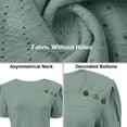 thumbnail image 2 of FAHXNVB Ladies' Eyelet Lace T-Shirts Puff Short Sleeve Button Square Neck Casual Loose Fit Blouse Soft Breathable Stretchy Fashion Summer Top, 2 of 7