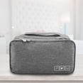 thumbnail image 2 of Uadme Bolsa De Almacenamiento De Viaje,Organizador De Almacenamiento De Viaje Portátil,Ropa Interior Impermeable,Bolsa Para Calcetines,Funda USB Para Viaje De Negocios(Gris), 2 of 5