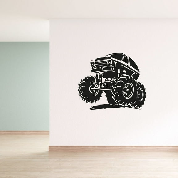 Monster Truck Trucks Rally Big Vehicle Toy Car Wall Sticker Art Decal for Girls Boys Room Bedroom Nursery Kindergarten House Fun Home Decor Stickers Wall Art Vinyl Decoration Size (30x30 inch)