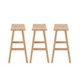 thumbnail image 4 of WestinTrends Malibu HDPE Outdoor Patio 29" Bar Stool Saddle Seat (Set of 3), Teak, 4 of 11