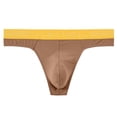 thumbnail image 2 of TANBOM Mens Tagless Thong Underwear Low Rise T Back Bulge Pouch Stretch Thongs Latte XXL, 2 of 6
