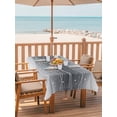 thumbnail image 2 of Outdoor Tablecloth with Umbrella Hole for Patio/Picnic/Party/Camping, White Gray Ombre Waterproof Table Cloth Rectangle Table Cover Washable, Modern Abstract Striped Polka Dots (60"x 84"), 2 of 8