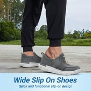 FitVille Mens Slip on Casual Shoes Loafers, Extra Wide Width Available