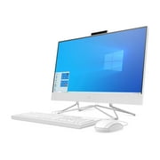 HP 24-dd0056 - All-in-one Celeron J4005 / up to 2.7 GHz - RAM 4 GB - HDD 1 TB - UHD Graphics 600 - Gigabit Ethernet - Windows 10 Home (includes Win 11 License) - monitor: LED 23.8" 1920 x 1080 (Full HD) - keyboard: US - snow white