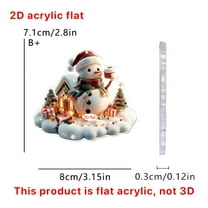 Luoshdecor Christmas Tree Ornaments,Christmas Acrylic Pendant Cute Snow House 2D Snowman for Family Holiday Xmas Tree Decor