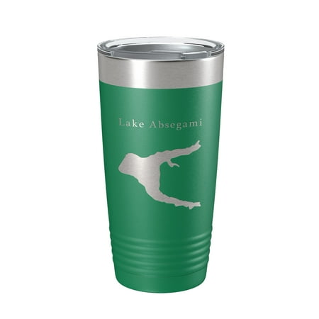 

Lake Absegami Map Tumbler Travel Mug Insulated Laser Engraved Coffee Cup New Jersey 20 oz Green