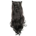 thumbnail image 4 of Bradem 22 Inch Dark Black Wavy Extensions&nbsp;- Full Head Clip-In, Double Weft Curly Hairpieces, 4 of 5
