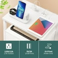 thumbnail image 5 of Night Stand with Charging Station, 16 Colors LED Nightstand with USB Ports and Outlets, End Table with 3 Fabric Drawers and Storage Shelf, Bedside Tables Small Dresser for Small Space White, 5 of 8