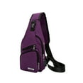thumbnail image 2 of Mens Crossbody Sling Backpack Sling Bag Travel Hiking Bag Daypack with USB Charge Chest Bag Multi Functional Shoulder Bag Purple, 2 of 4