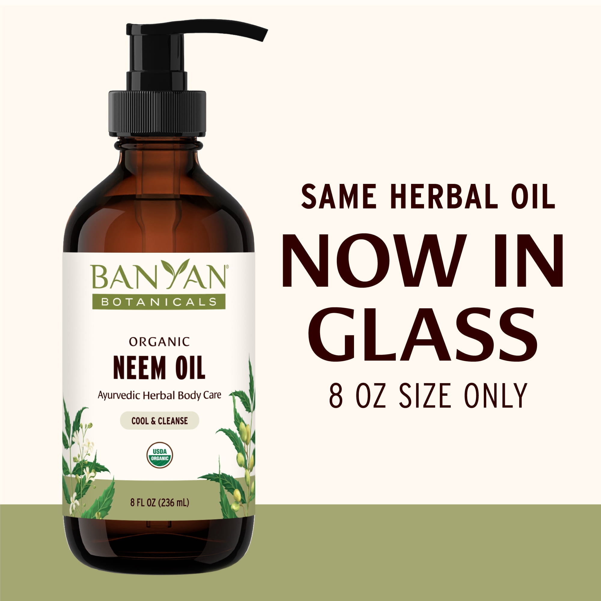 Banyan Botanicals Organic Neem Oil – Cooling & Soothing  Ayurvedic Neem Oil – Supports Healthy Radiant Skin – 8 oz. – Non-GMO Sustainably Sourced Abhyanga Massage Oil