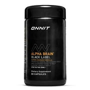 ONNIT Alpha Brain Black Label Capsule (80ct) Premium Citicoline Brain Supplement - Focus, Concentration  Memory - Lion's Mane, Hericium Erinaceus, L Theanine  Mucuna Pruriens