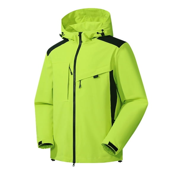 TJAZFJPA Manteaux d'Hiver pour Hommes Décontractés et Stylés Manteau de Pluie Léger à Capuche pour Homme Manteau de Pluie d'Extérieur pour la Randonnée et le Voyage Manteau Chaud pour Homme avec Capuche Manteau Décontracté pour Homme avec Capuche