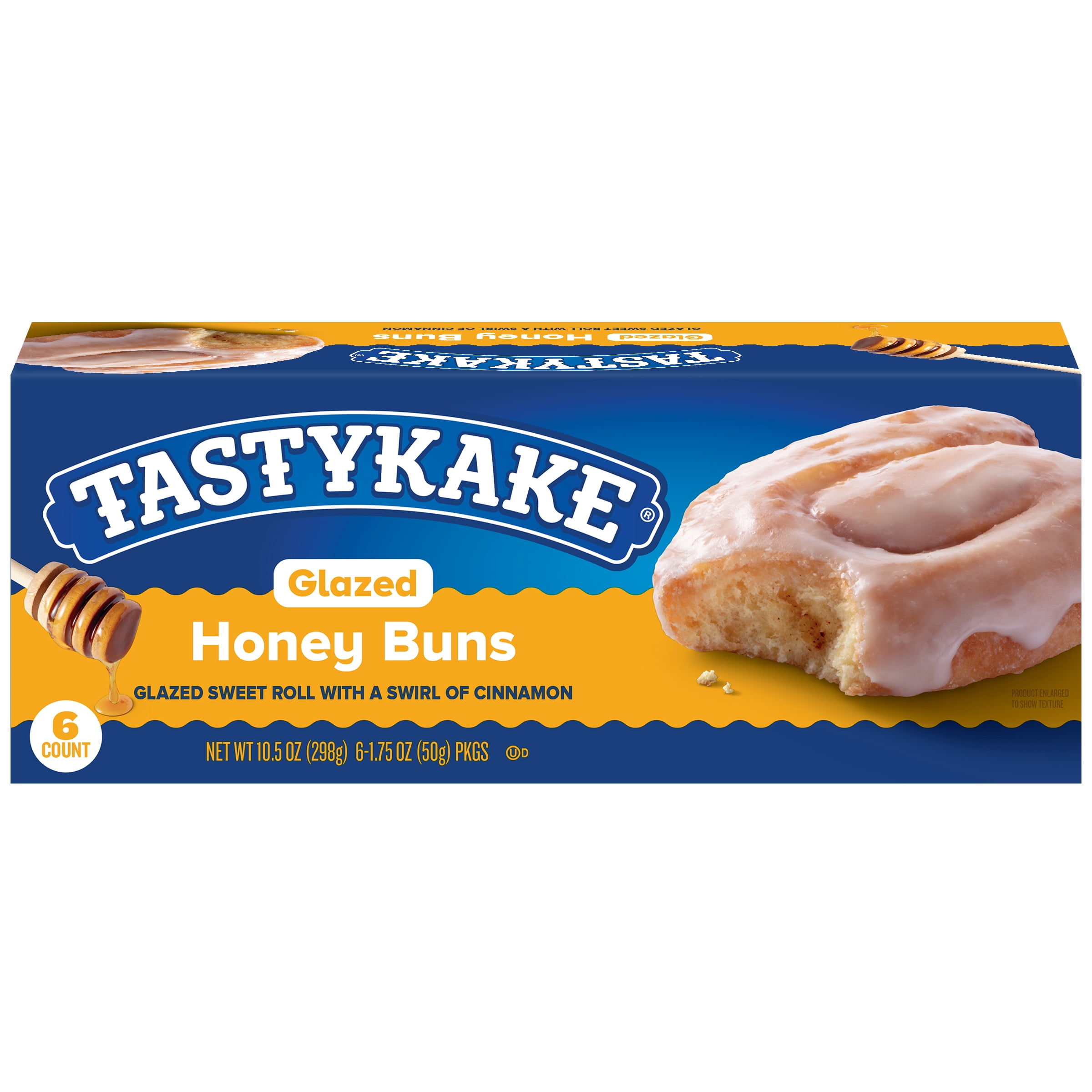 (3 pack) Tastykake Glazed Honey Buns, 6 Count, Individually Wrapped Pastries