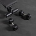thumbnail image 2 of Titan Fitness 90 LB Pair Free Weights, Black Rubber Coated Hex Dumbbell, Straight Stainless Steel Handle, Strength Training, Full Body Workout, 2 of 7