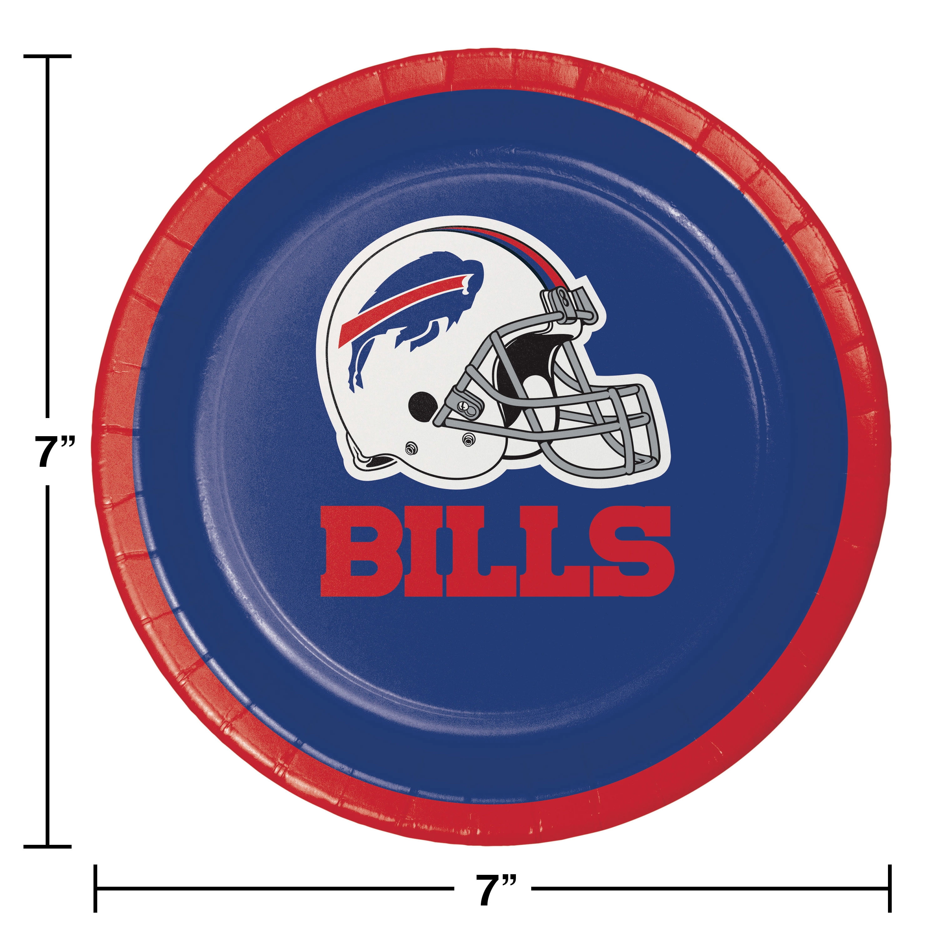 Buffalo Bills Round Paper Dessert Plates 24 Count for 24 Guests