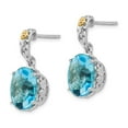 thumbnail image 2 of FB Jewels Sterling Silver w/14K Gold Blue Topaz Earrings, 2 of 3