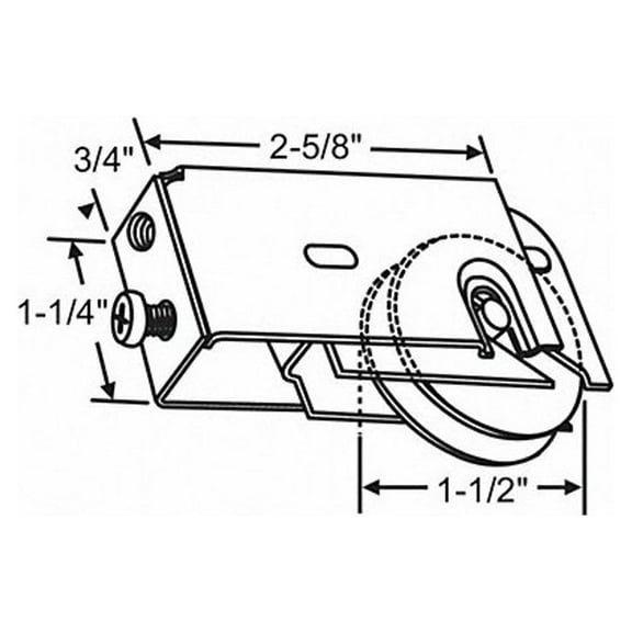 Manufacturer Varies Roller, 3/4 in W, 1 1/4 in L, Gray 9-392