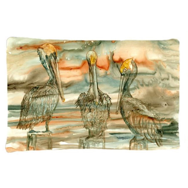 Carolines Treasures 8980PILLOWCASE Pelicans on Their Perch Abstract Fabric Standard Pillowcase