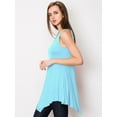 thumbnail image 3 of Made by Johnny Women's Handkerchief Hem Tank Tunic Top L AQUA, 3 of 6