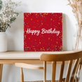 thumbnail image 2 of Framed Canvas Wall Art for Living Room Happy Birthday Wall Decor, Polka Dot Ribbon Celebration Red Aesthetic Paintings for Bedroom Office Kitchen, Ready to Hang Artwork Wall Pictures 8x8 Inch, 2 of 9