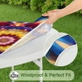 thumbnail image 5 of Colorful Tie Dye Flower Mandala Pattern Round Fitted Tablecloth with Elastic Edge,Dining Table Cover Waterproof,Outdoor Round Tablecloth for Camping,Dining,Indoor and Outdoor, 5 of 7