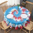 thumbnail image 3 of Colorful Tie Dye Mandala Pattern Round Tablecloth 60"x60",Wrinkle Wipeable Table Cloth for Kitchen Dining Room Picnic Patio Party, 3 of 6