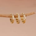 thumbnail image 3 of YEUOYEA 3 Pairs Small Gold Hoop Earrings Set for Women, 14K Gold Plated Hypoallergenic Dainty Cute Huggie Hoops, Jewelry Gift, 3 of 7