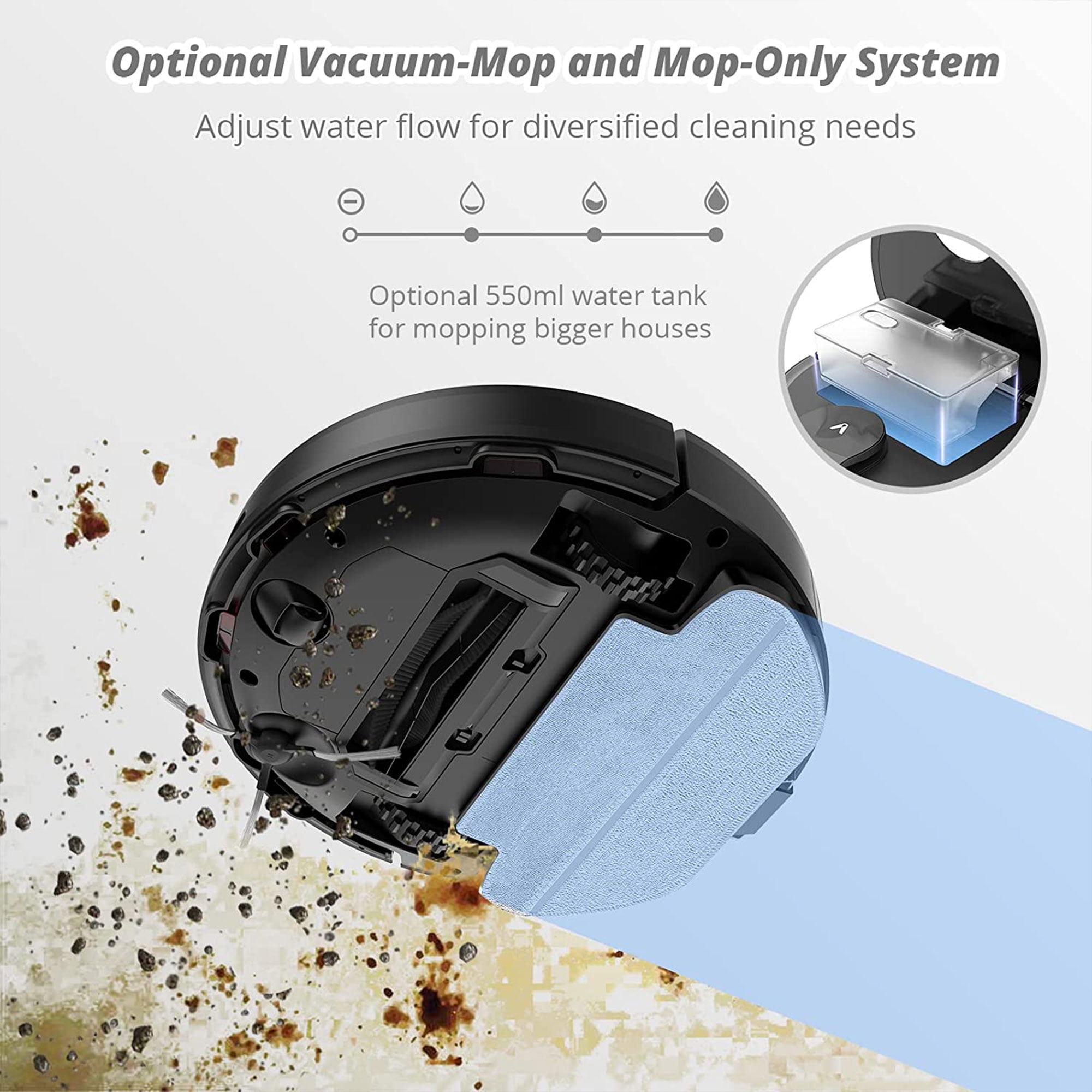 Viomi Smart Robot Vacuum V2 Max Duster Vacuum & Mop for Multi Floors, Black