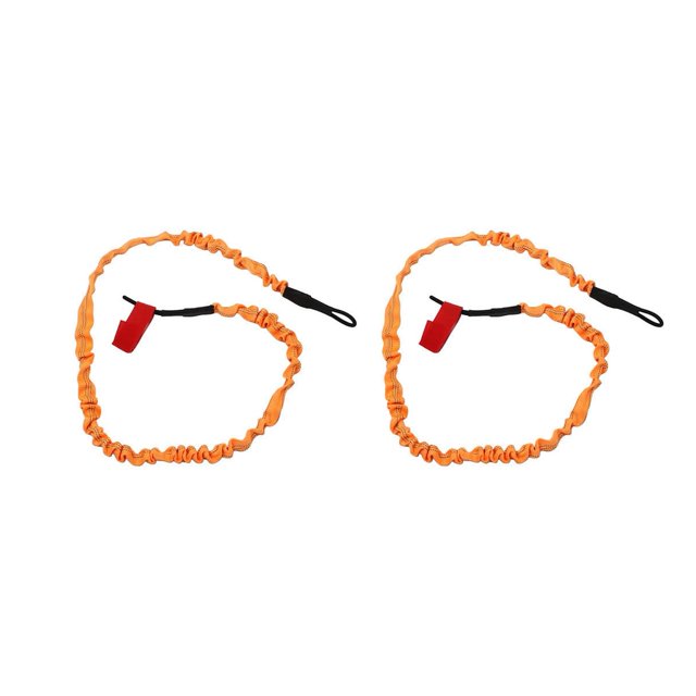 2 bridas elásticas de nailon para caña de pescar que garantizan aventuras en kayak seguras y sin pérdidas, correa para remo de kayak resistente a la corrosión de color naranja vibrante