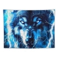 thumbnail image 5 of Orinice Wolf Blue Eyes Lightning Tapestry Wall Hanging Unique Style Graphic Tapestries Home Wall Decor Art for Living Room Bedroom Apartment Farmhouse Dorm 50x40inch, 5 of 6