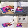 thumbnail image 5 of Fuzoiu Neon Cassette Tape Print Door Mat Outdoor Indoor Welcome Mats, Front Doormat,Flannel Non Slip Durable Entrance Rugs for Front Door, Inside Outside Entry, Porch, Resist Dirt,16x24in, 5 of 7