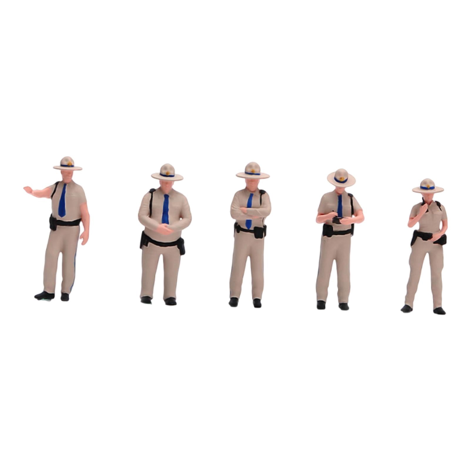 LeeQinersw 5 Pieces 1/64 Police Figure Model Dioramas Ornament for Train Station Layout