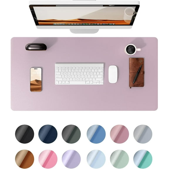 23.6" x 13.8" Leather Desk Pad Protector, Office Desk Mat, Large Mouse Pad, Non-Slip PU Leather Desk Blotter, Laptop Desk Pad, Waterproof Desk Writing Pad for Office and Home