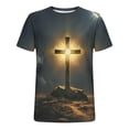 thumbnail image 3 of KHONTS Men's Fashion 3D Printed T-Shirt Short Sleeve Funny Graphic Tees Tops Christians T-Shirts 01-Black XXL, 3 of 4