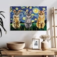 thumbnail image 3 of Elephant Stock Cats Starry Night Wall Art - Horizontal Canvas Wall Art - Living Room Wall Decor - Animal Canvas - Yellow And Blue Decor - 24" x 16", 3 of 8