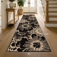 thumbnail image 3 of Findosom Runner Rug for Hallway 3x10 ft,Non-slip Machine Washable Runners Flower Floor Mats Low Pile Carpet Rug Runner with Rubber Backing for Entryway Doormat Bathroom Kitchen Laundry Room,Black, 3 of 8