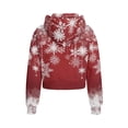 thumbnail image 5 of Uourmeti Christmas Snowflake Kids Comfy Casual Sweatshirt with Pocket Half Zipper Design Oversize Plus Size Long Sleeve for Fall School Size 11-12 Red, 5 of 7