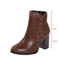 thumbnail image 4 of Zapatos occidentales para mujer, tacones gruesos y gruesos, botines para mujer, zapatos con cremallera Retro Wmkox8yii hfjk615, 4 of 7
