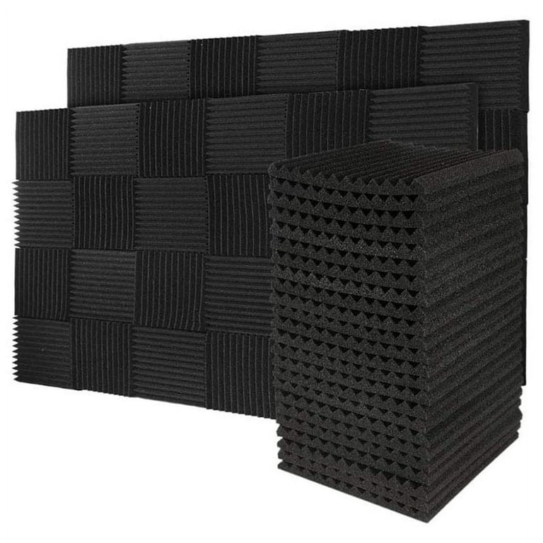 NOBRAND 12 Pack Selfadhesive Acoustic Panels, Sound Proof Foam Panels, High Density Soundproofing Wall Panels (Grey), Gray