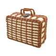 thumbnail image 1 of 1Set Retro Handwoven Case MultiColor Woven Suitcase for Wedding Photography Props 30x21x12in, 1 of 9