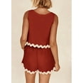 thumbnail image 2 of Womens 2 Piece Beach Vacation Cropped Tank Top High Waist Shorts Set, 2 of 18