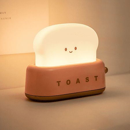 

Children s Night Light Rechargeable Small Lamp with Smile Face Toast Bread Cute Toaster Shape Room Decor Night Light for Bedroom Bedside